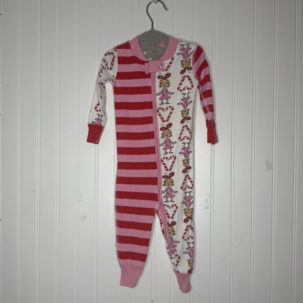 Hanna Andersson Cindy Lu Hoo Dr. Seuss Grinch 2-Way Zip Sleeper Sz 12-18 months